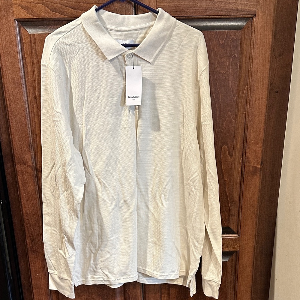 Goodfellow & Co Men's Cream Polo Shirt